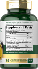 Bottle label for Carlyle Black Seed Oil Softgel Capsules