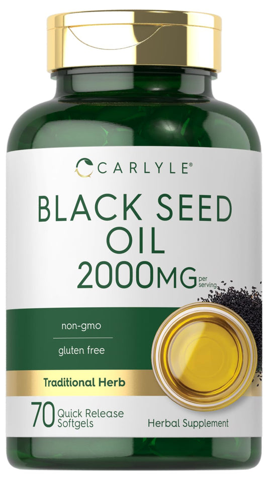 Carlyle Black Seed Oil Softgel Capsules bottle front