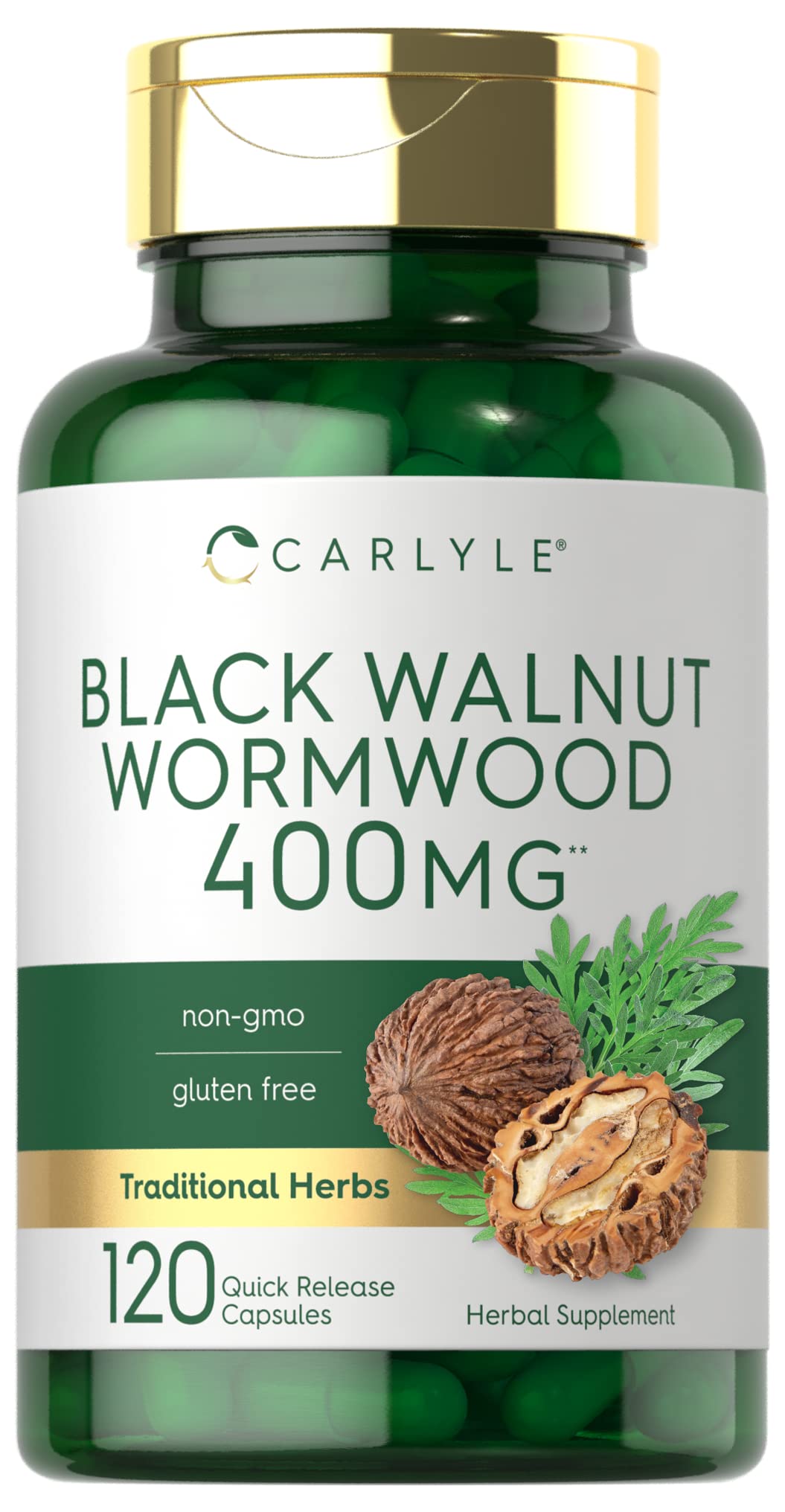Carlyle Black Walnut Wormwood 120 Capsules bottle front label