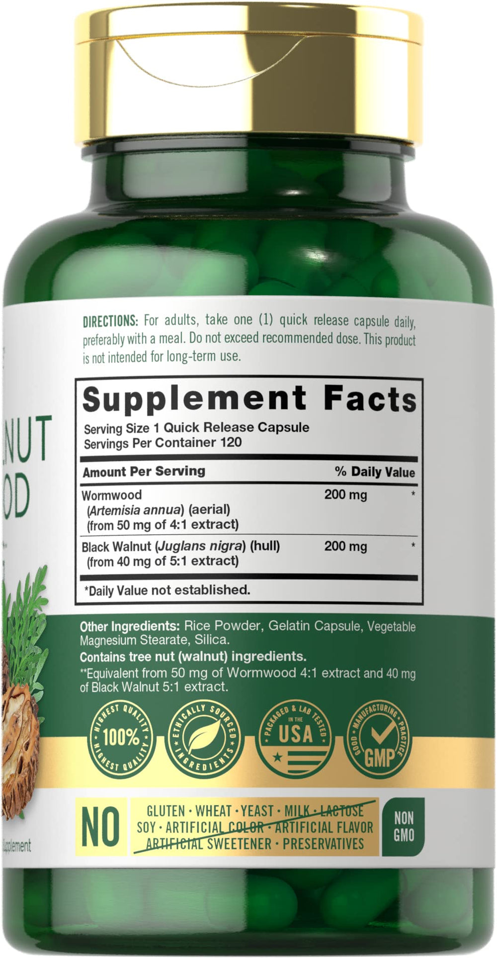 Capsules from Carlyle Black Walnut Wormwood supplement