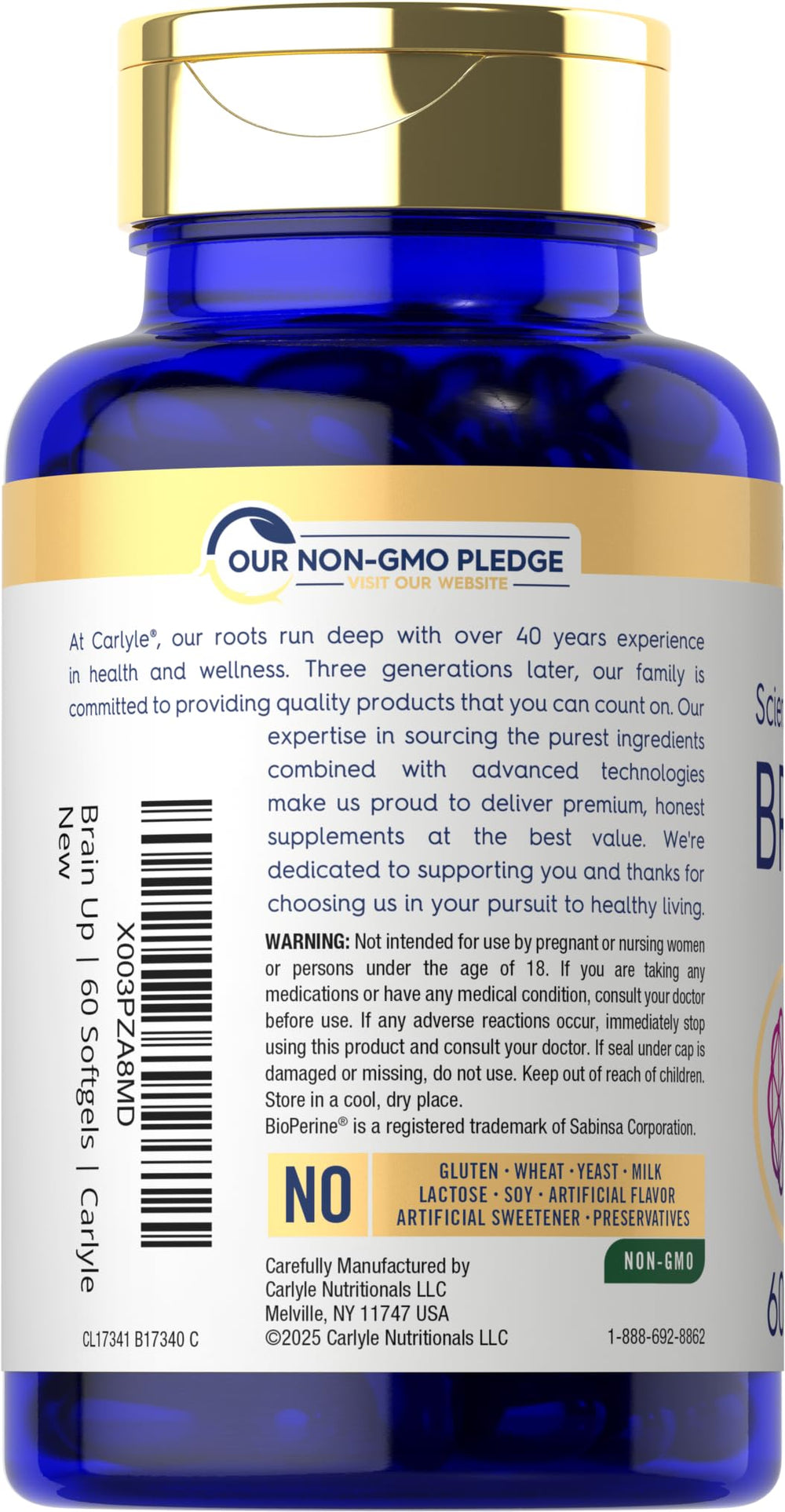 Graphic highlighting L-Theanine, Bacopa and B-12 ingredients