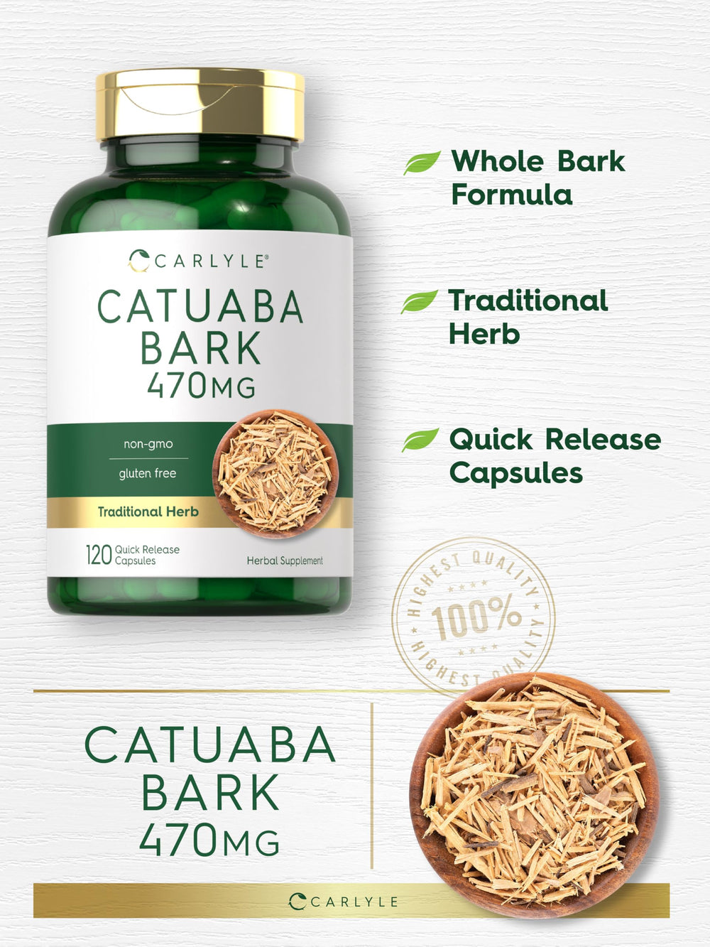 Product label showing ingredients and claims