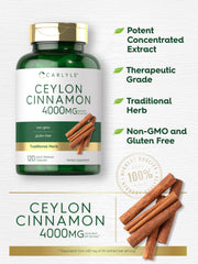 Packaging box for Carlyle Ceylon Cinnamon Capsules 4000 mg