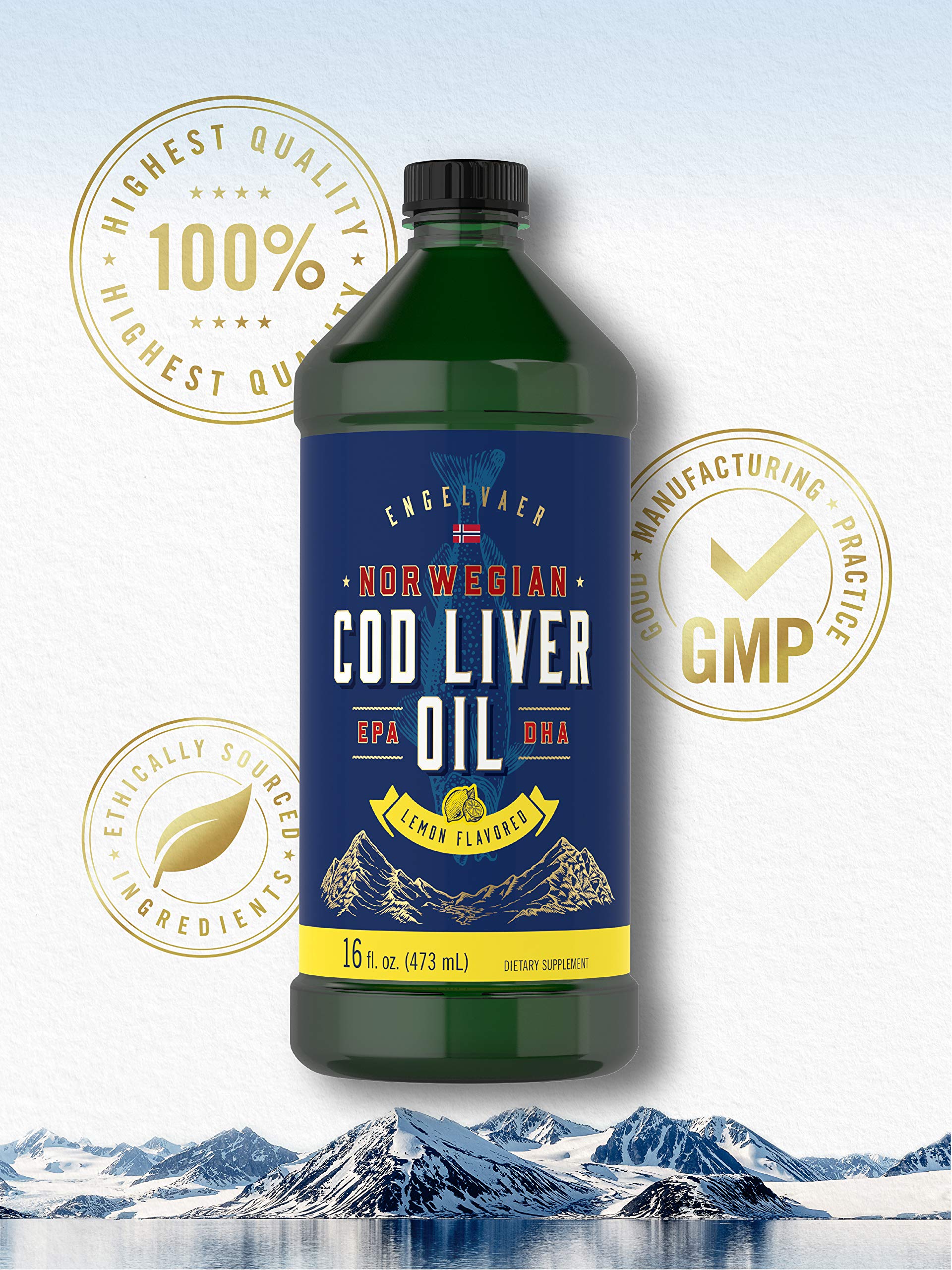 Ingredients panel for Carlyle Cod Liver Oil Liquid lemon flavor