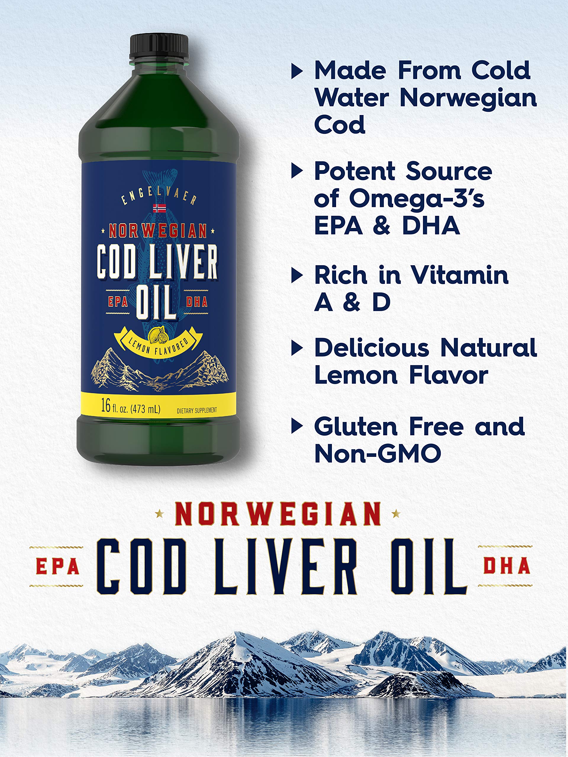 Carlyle cod liver oil lemon label close-up highlighting branding and ingredients.