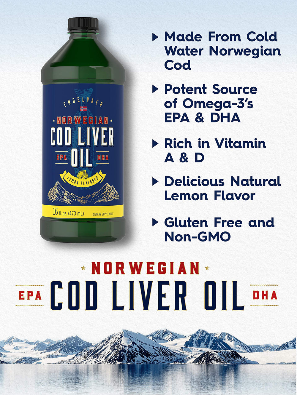 Carlyle cod liver oil lemon label close-up highlighting branding and ingredients.