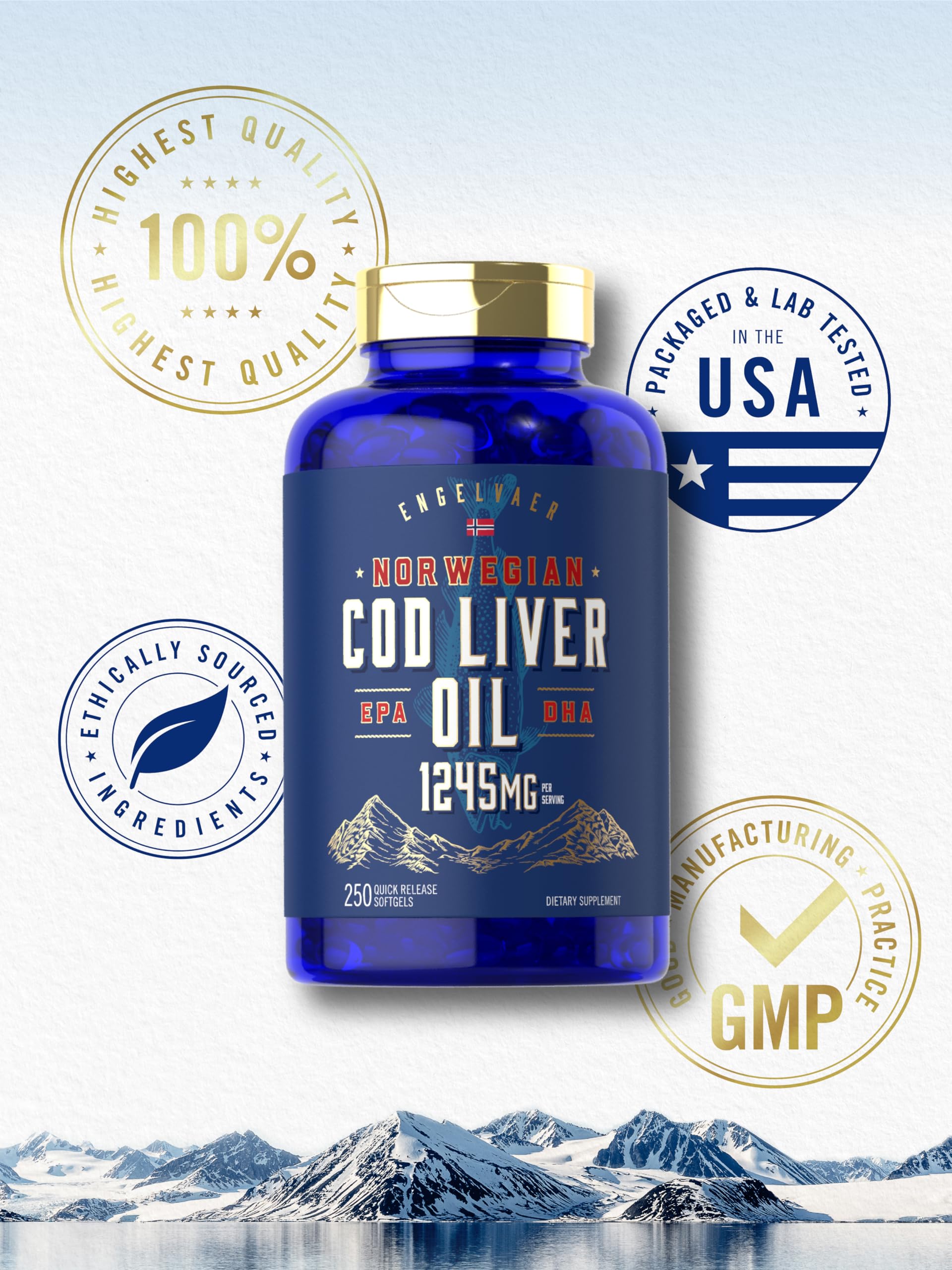 Gluten-free and non-GMO Carlyle cod liver oil features