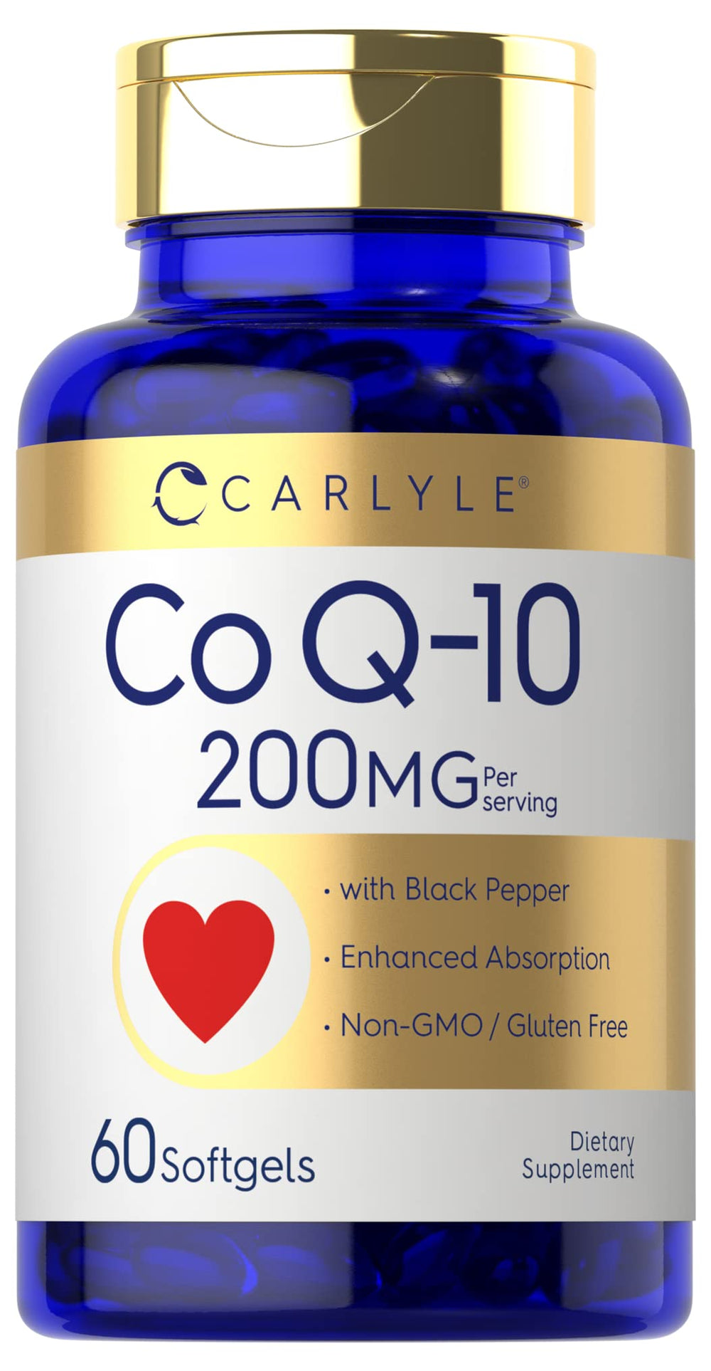 Carlyle CoQ10 200mg Softgels bottle label