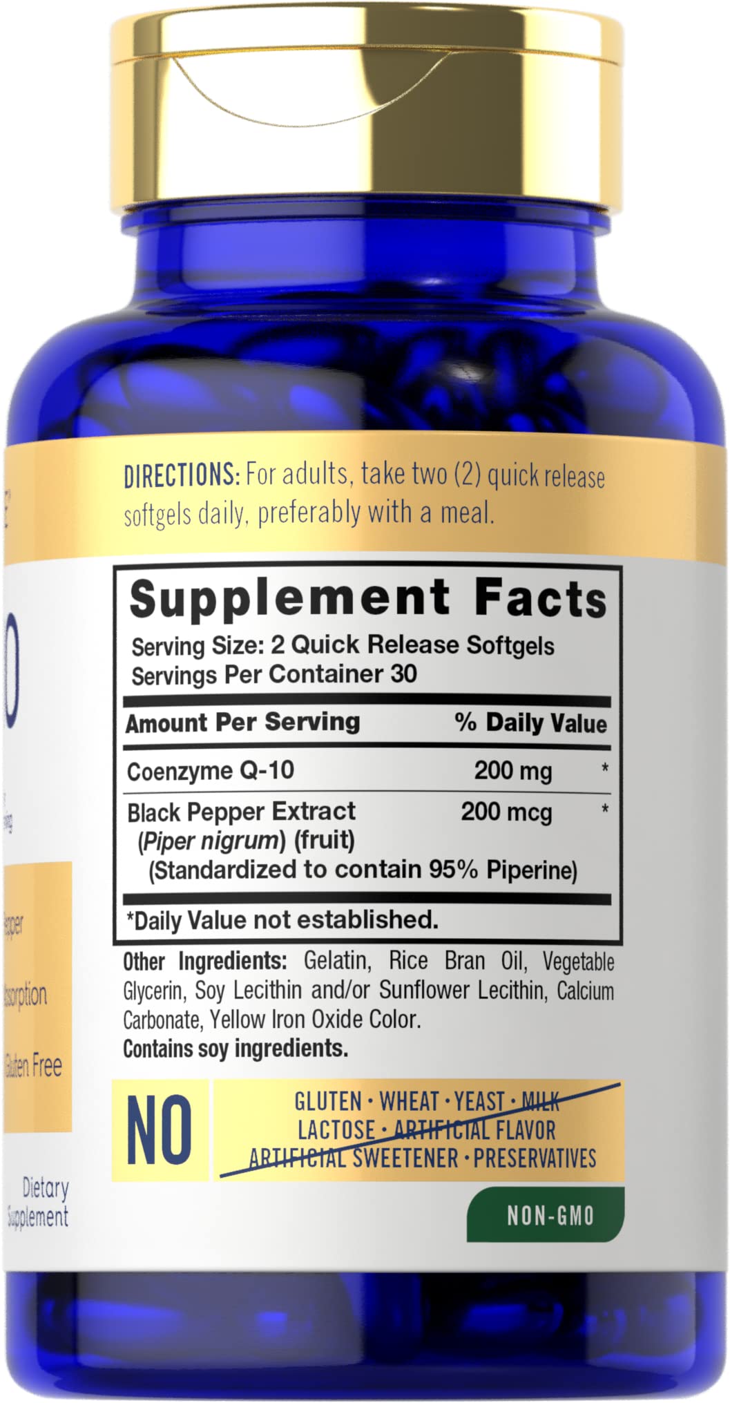 Carlyle CoQ10 200mg Softgels 60-count pack shot