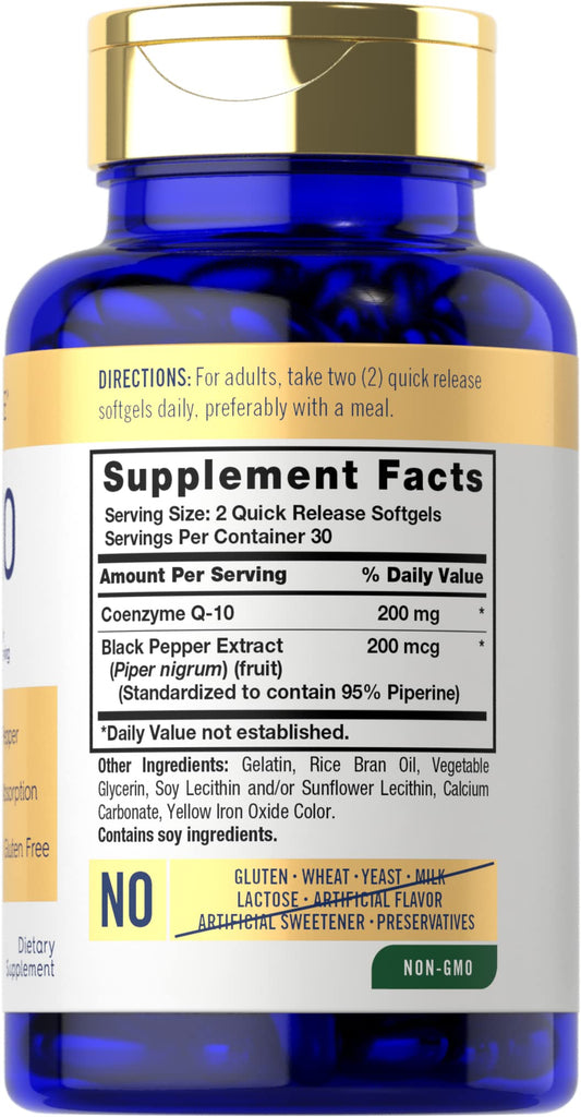 Carlyle CoQ10 200mg Softgels 60-count pack shot