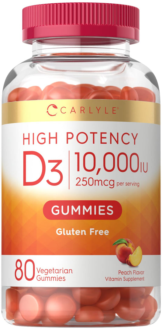 Carlyle Vitamin D3 10000iu Peach Gummies bottle front
