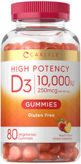 Carlyle Vitamin D3 10000iu Peach Gummies bottle front