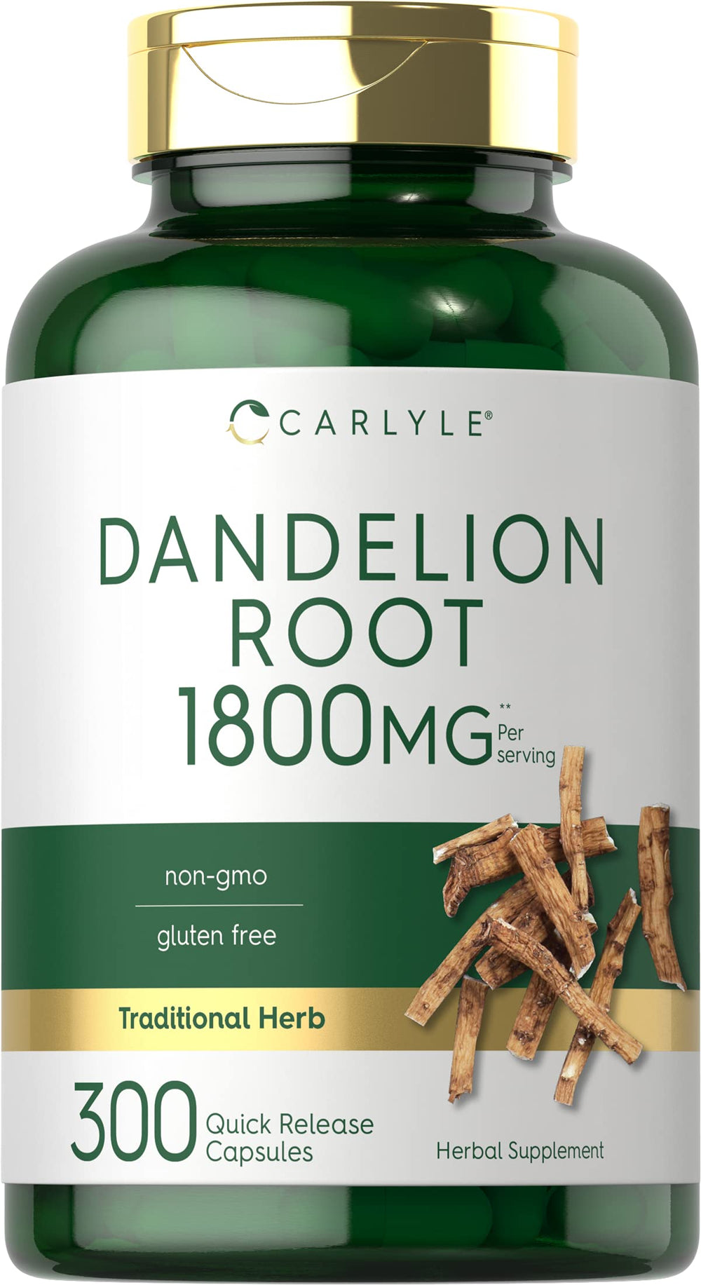 Bottle of Carlyle Dandelion Root 1800mg capsules