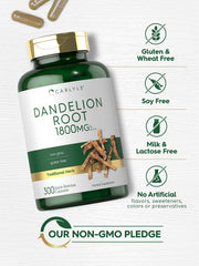 Box packaging of Carlyle Dandelion Root 1800mg capsules
