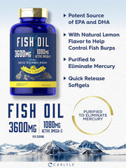 Lemon flavored fish oil softgels