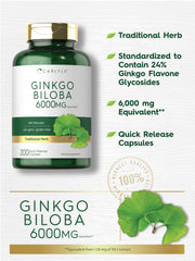 Close-up of Ginkgo Biloba capsules