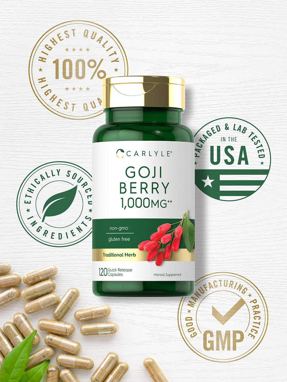 Non-GMO Gluten Free Carlyle Goji Berry packaging