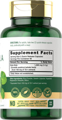 Nutritional facts label on Carlyle Gotu Kola capsules