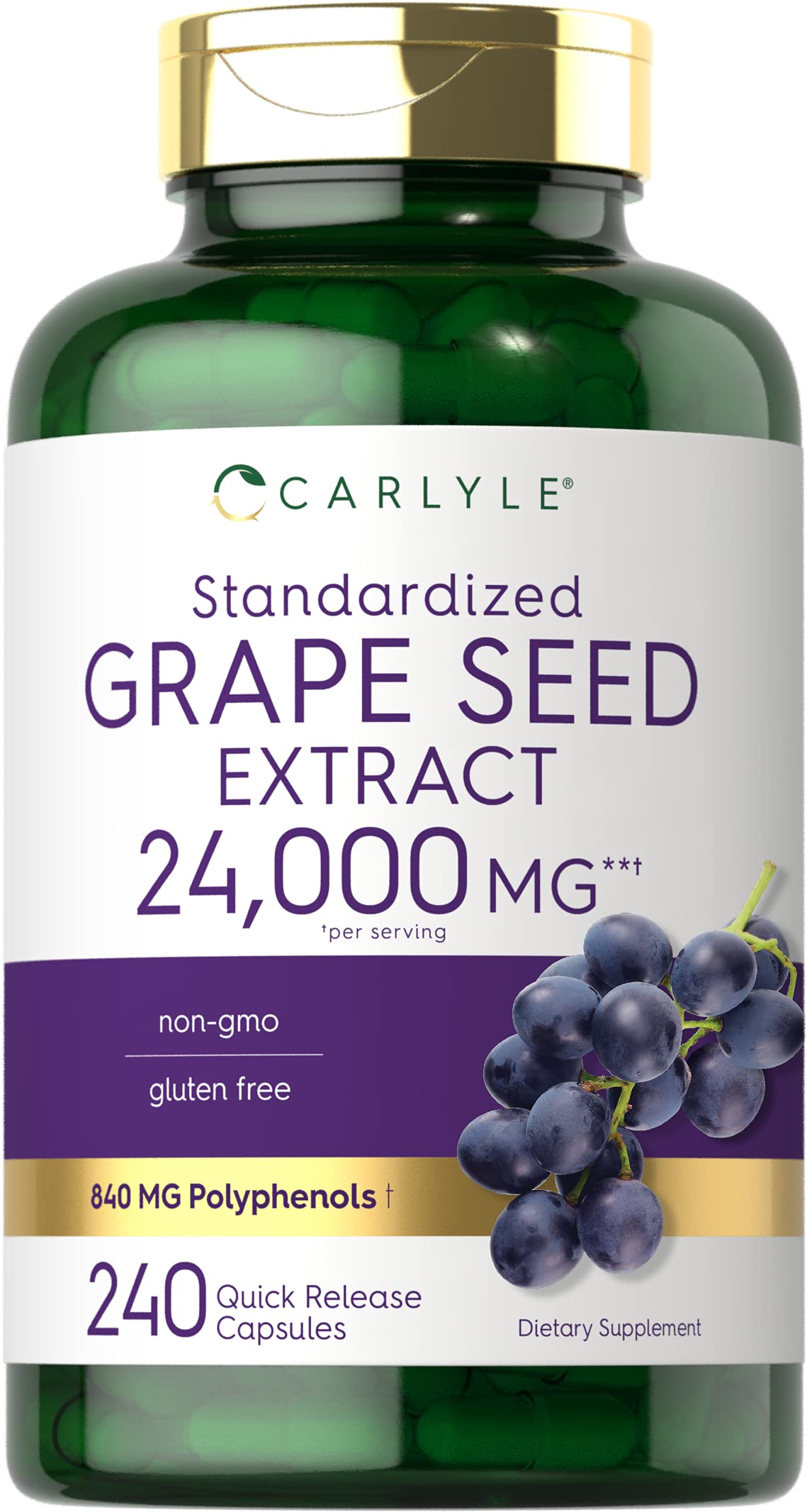 Carlyle Grape Seed Extract bottle front label
