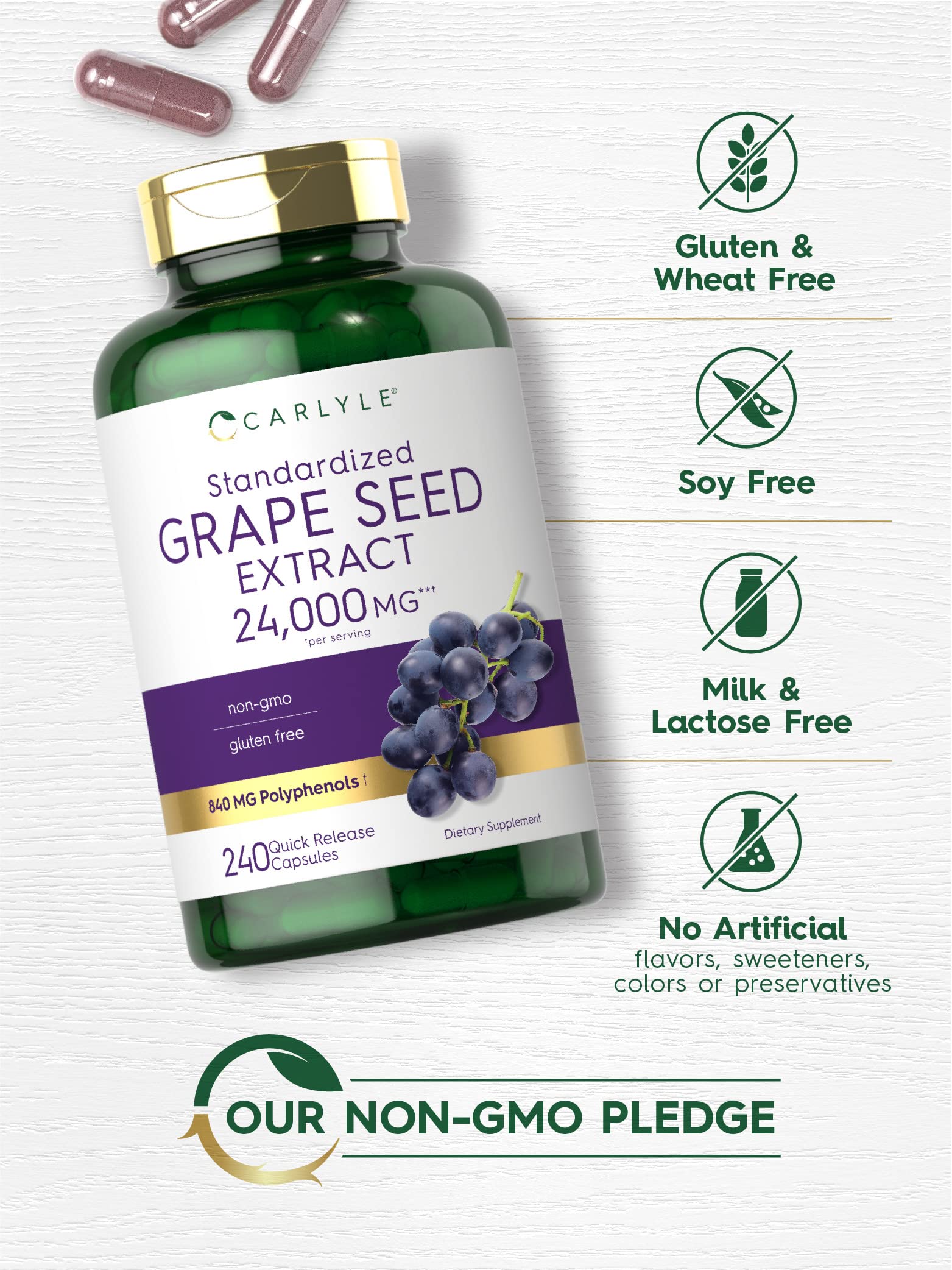 Bottle with 240 quick-release capsules