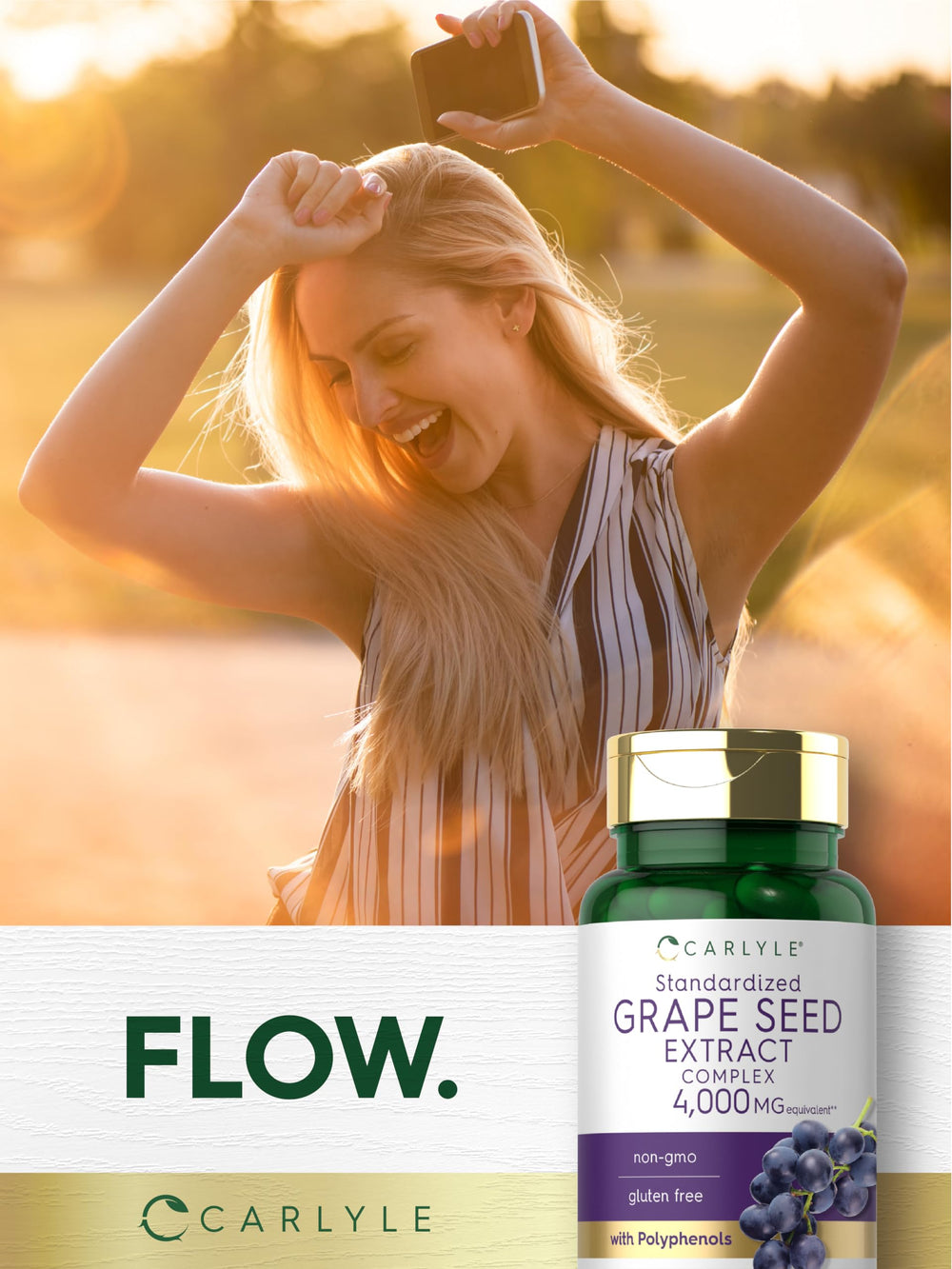 Ingredients panel of Carlyle Grape Seed Extract