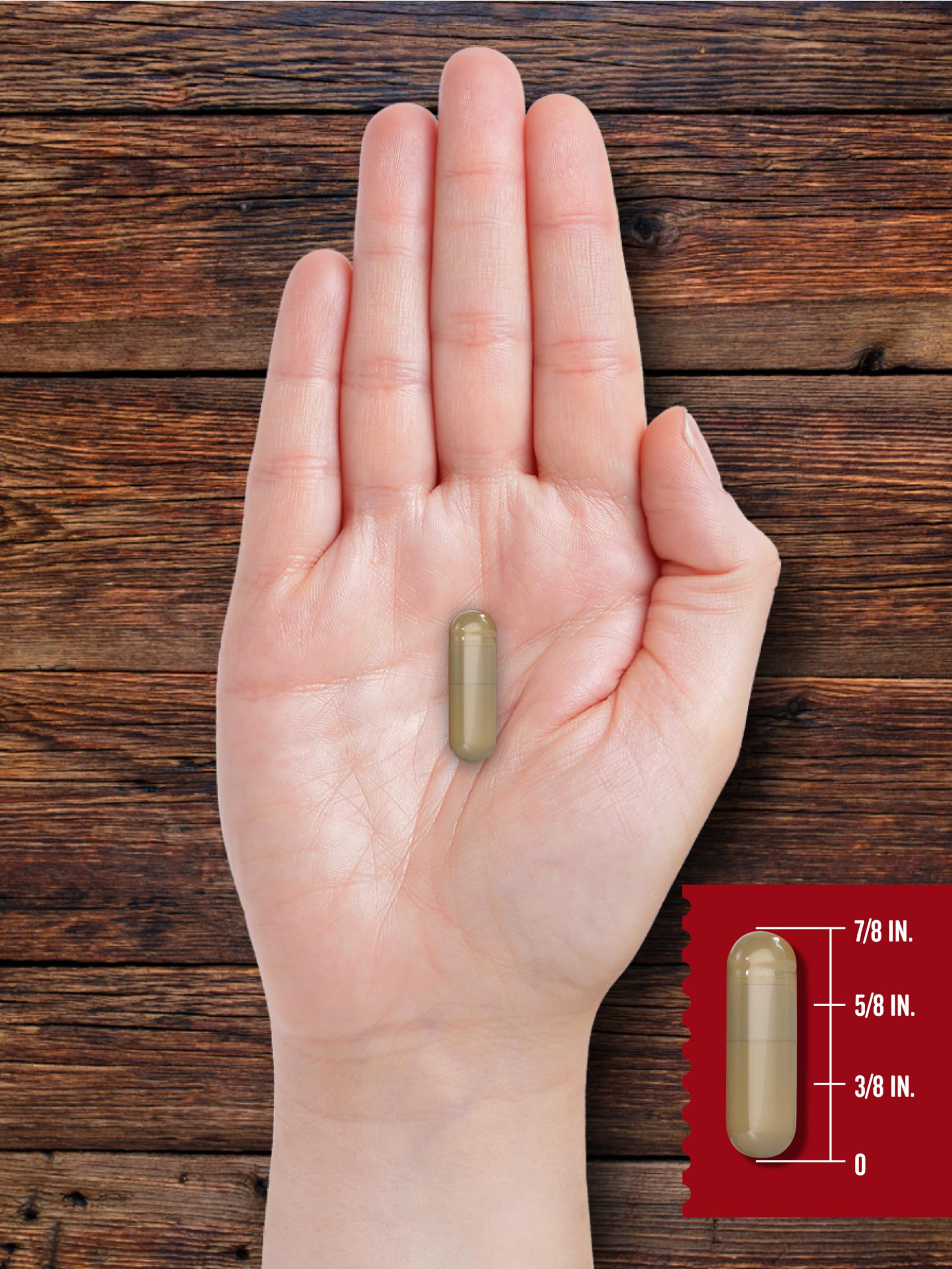 Nutritional supplement capsules displayed for reference