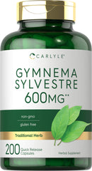 Carlyle Gymnema Sylvestre Capsules bottle label – 600mg, 200 count
