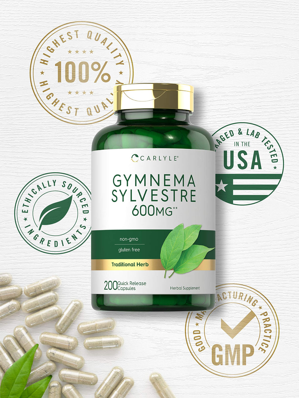 Non-GMO and Gluten Free claim on Carlyle packaging