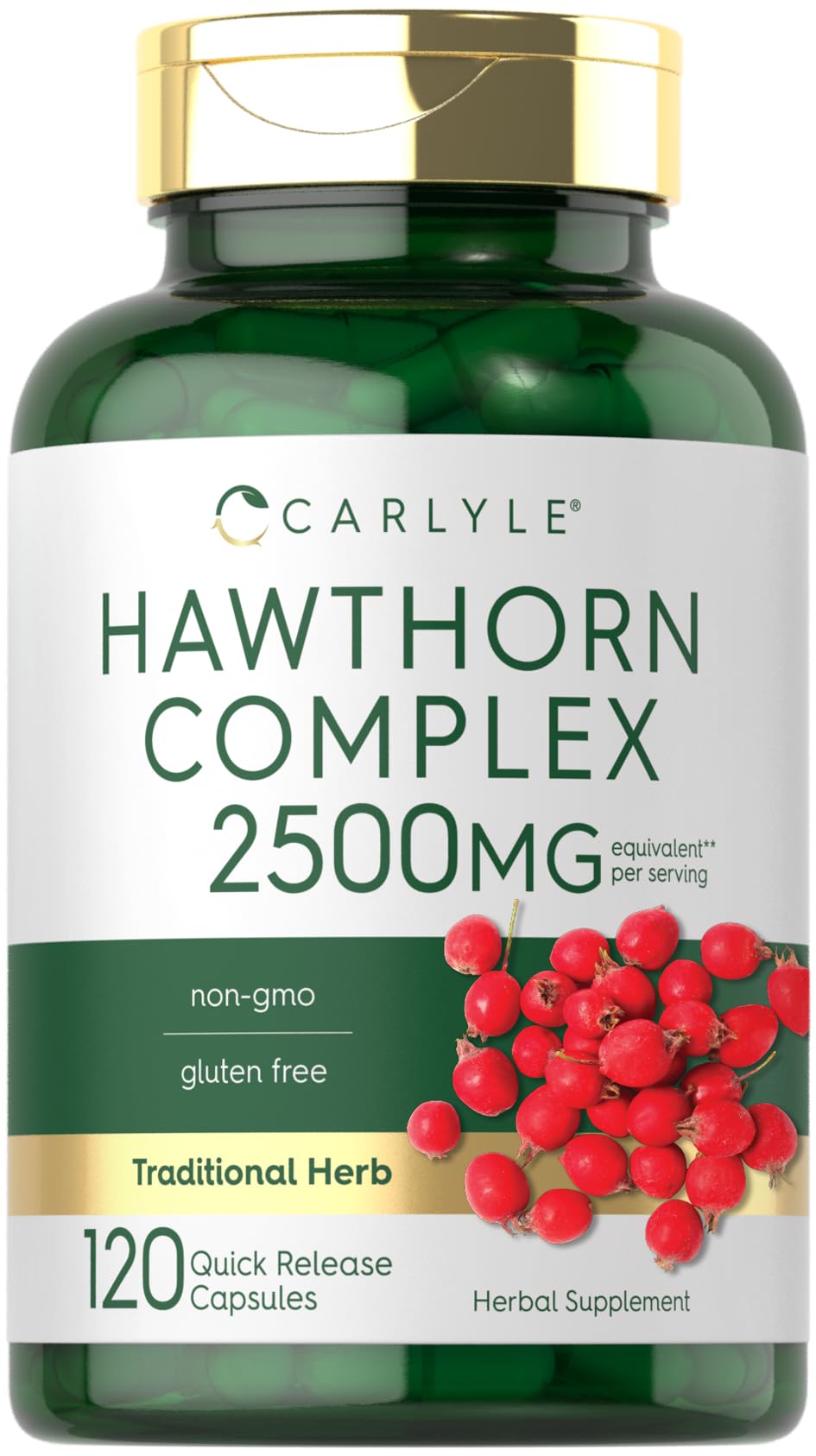 Carlyle Hawthorn Berry Complex 2500mg capsules bottle – 120 count