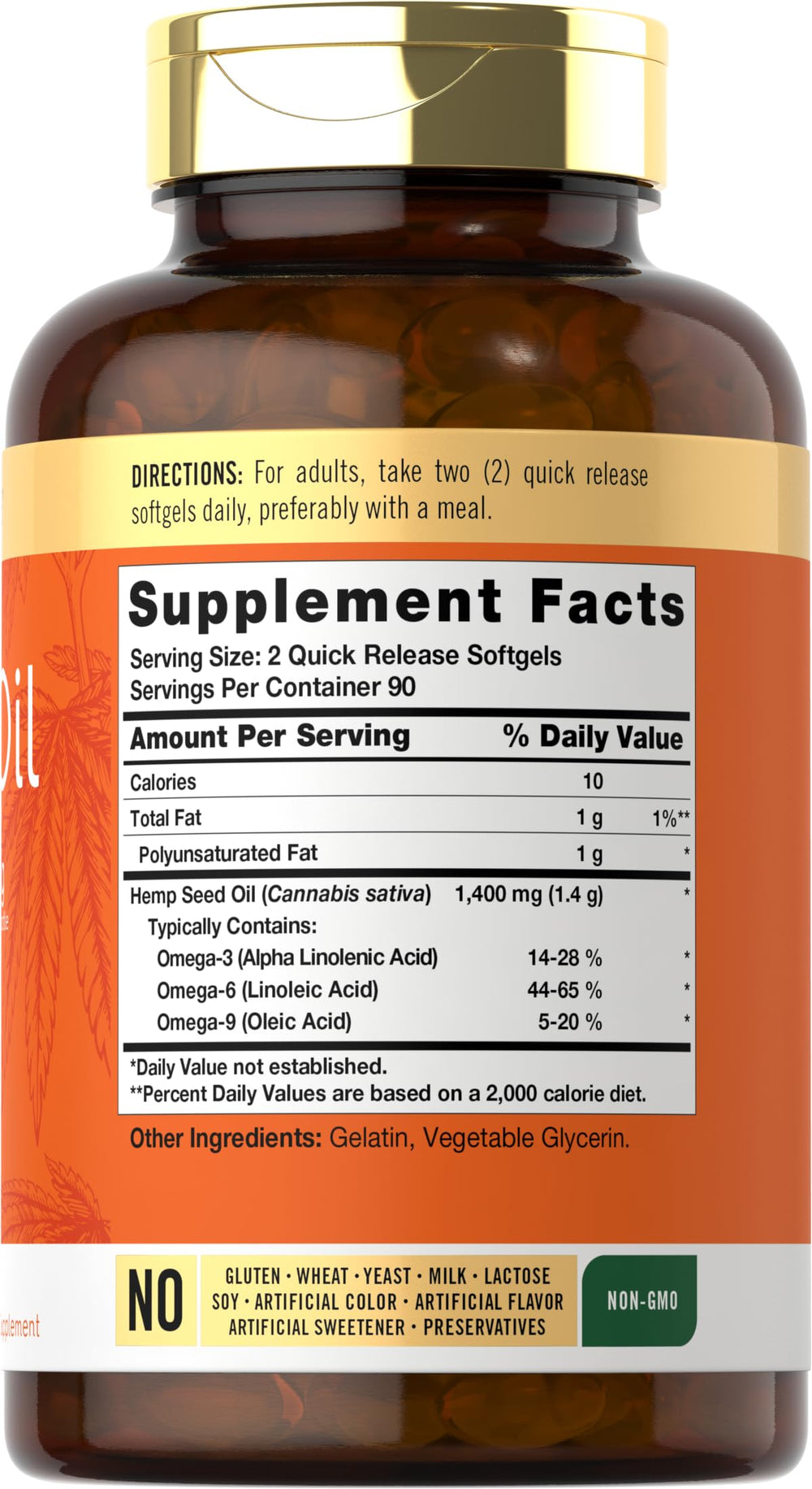 Close-up of Carlyle Hemp Oil Capsules softgels