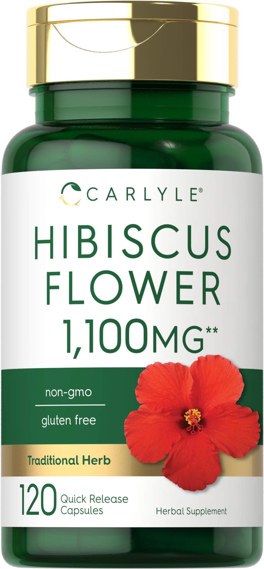 Carlyle Hibiscus Flower Extract 1100 mg 120 capsules bottle