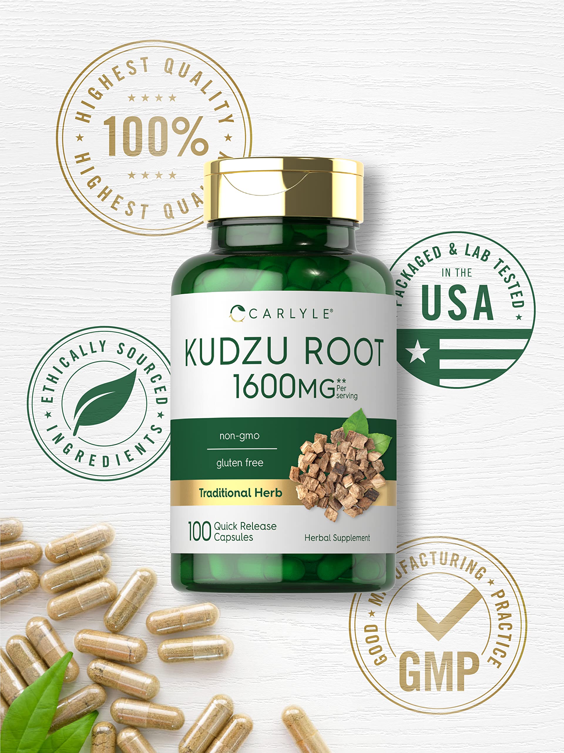 Label close-up showing Kudzu Root ingredients