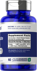 Side angle of Carlyle L-Methylfolate bottle