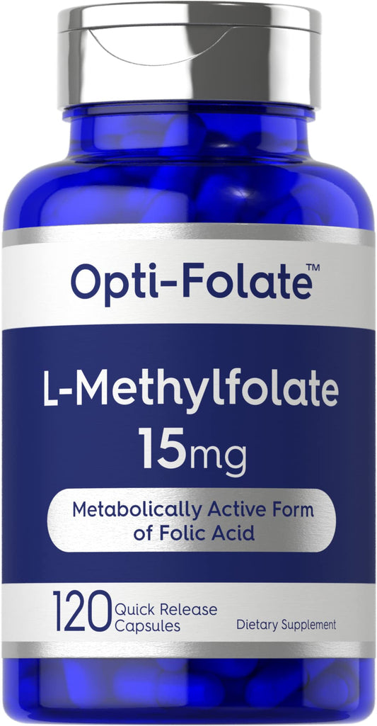Bottle of Carlyle L-Methylfolate 15mg 120 capsules