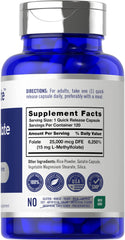 Close-up of Carlyle L-Methylfolate 15mg bottle label