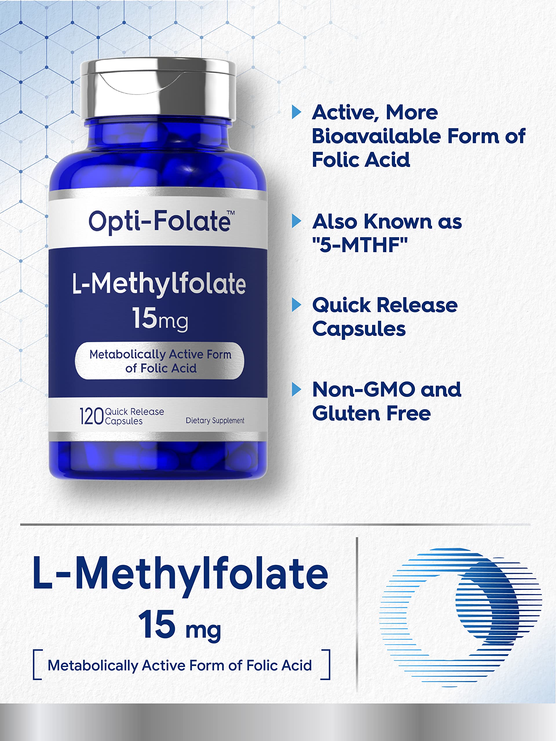 Capsules from Carlyle L-Methylfolate 15mg bottle