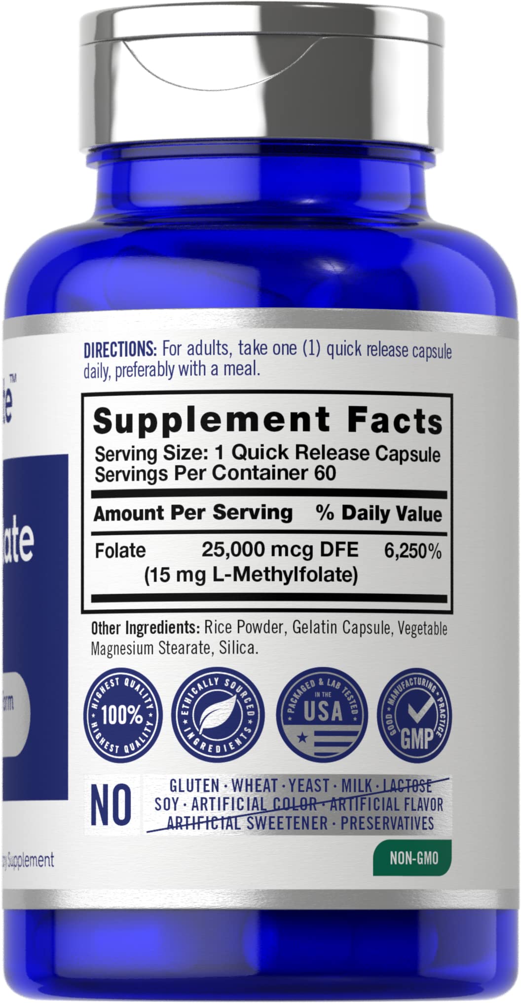 Carlyle L-Methylfolate 15mg bottle side view