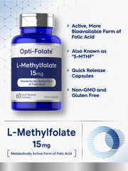 Close-up of L-Methylfolate 15mg capsules