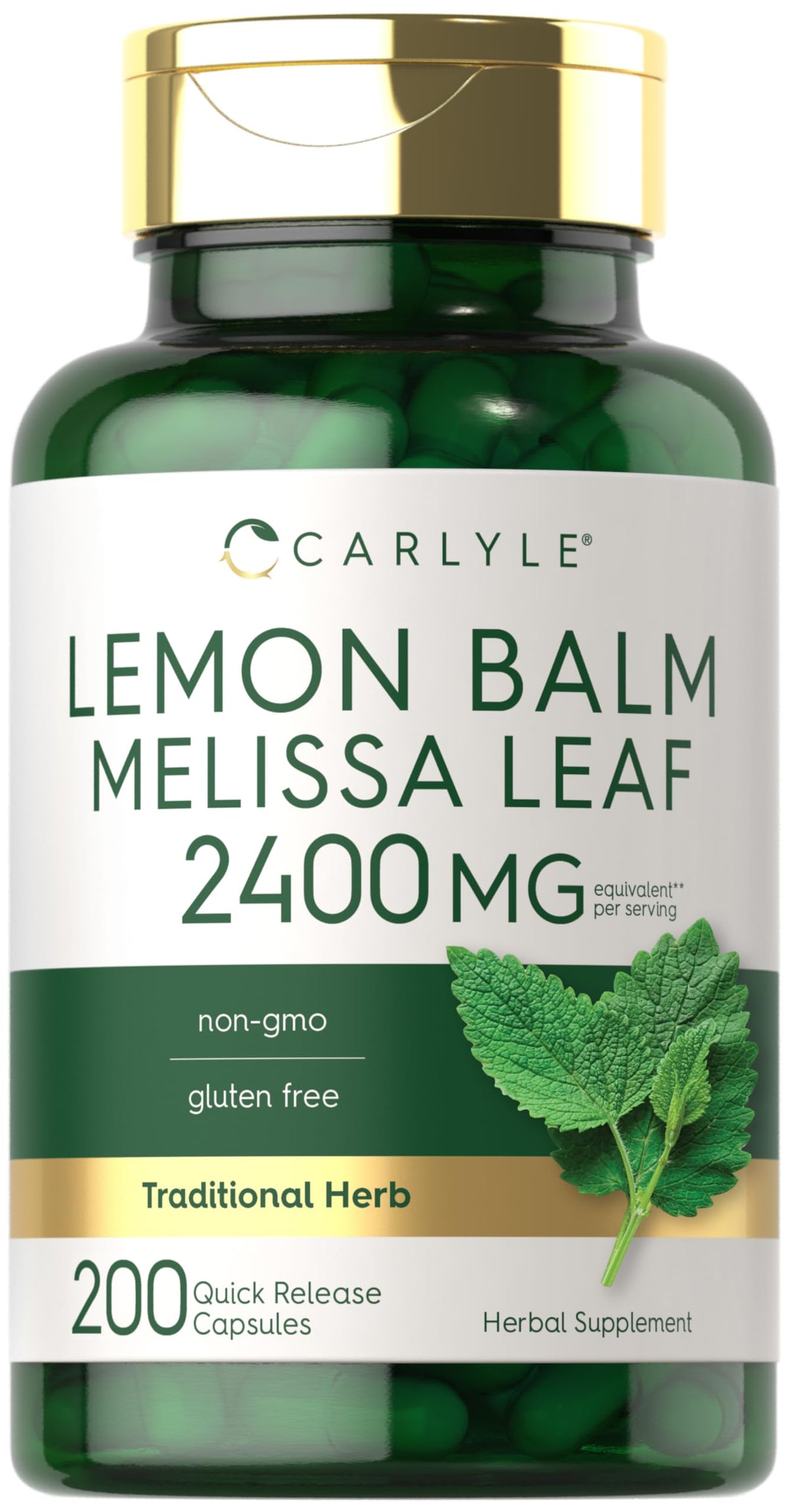 Carlyle Lemon Balm Capsules bottle front label
