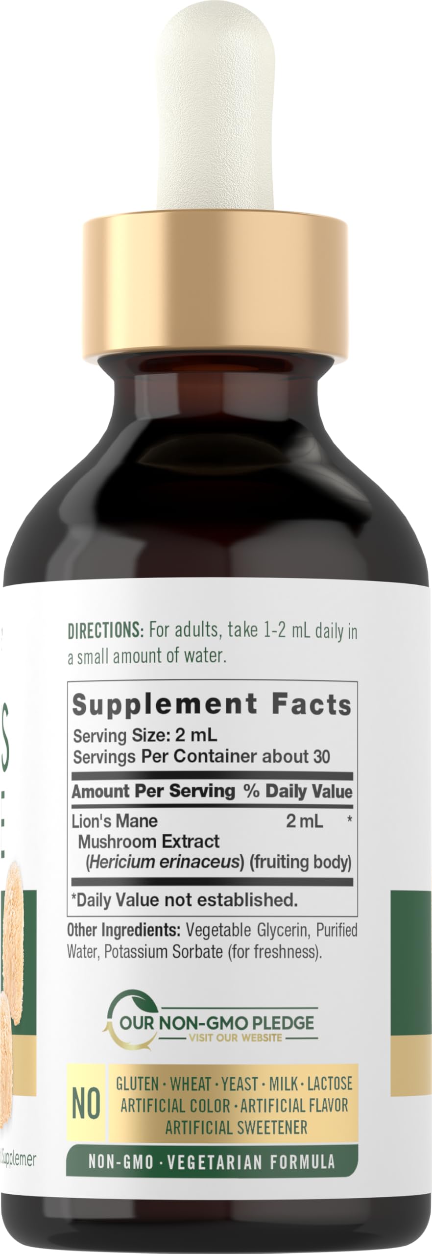 Bottle label front close-up showing ingredients
