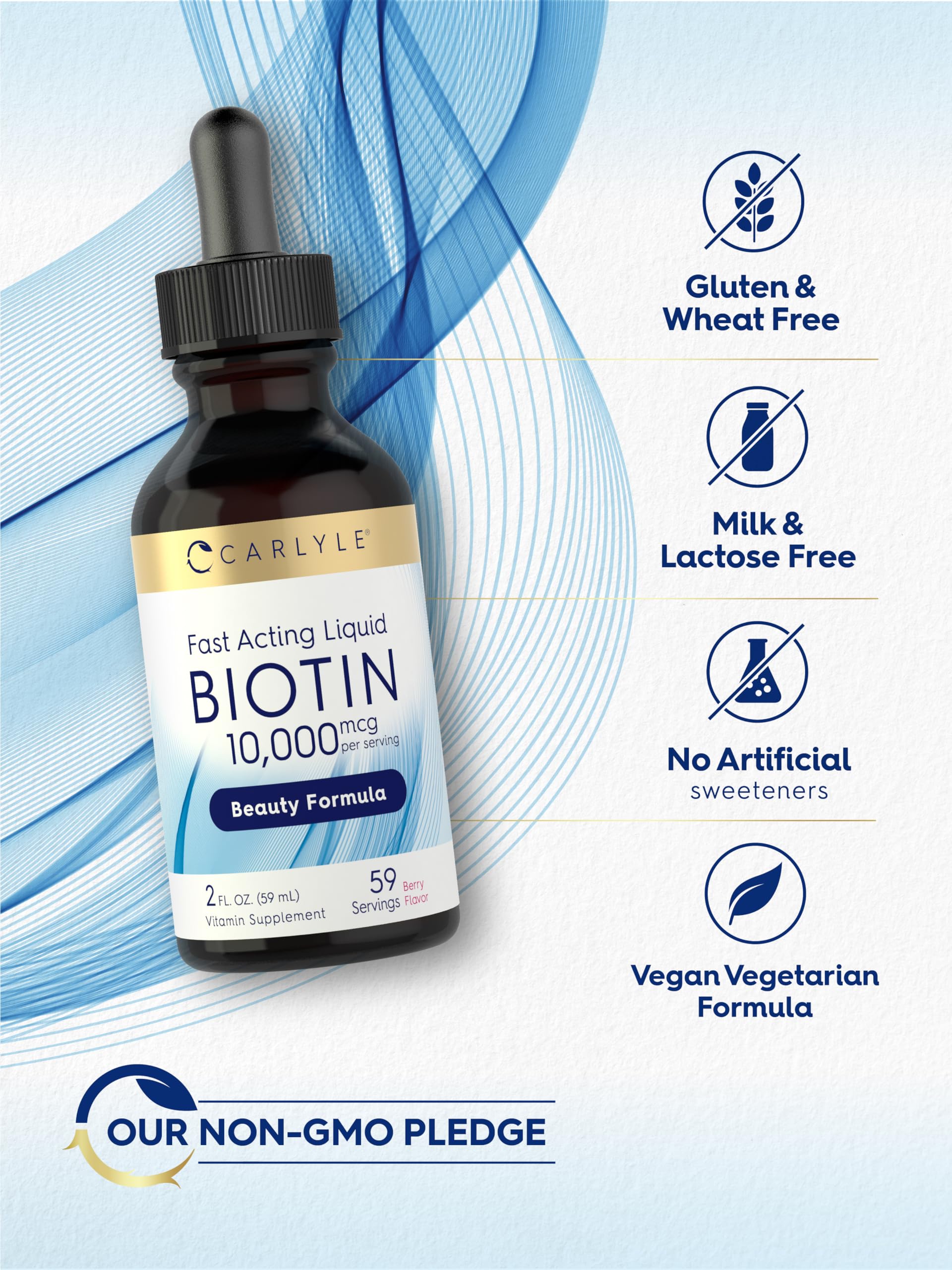 Carlyle Biotin 10000mcg Berry Drops packaging box