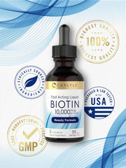 Lab-tested purity seal on Carlyle Biotin bottle