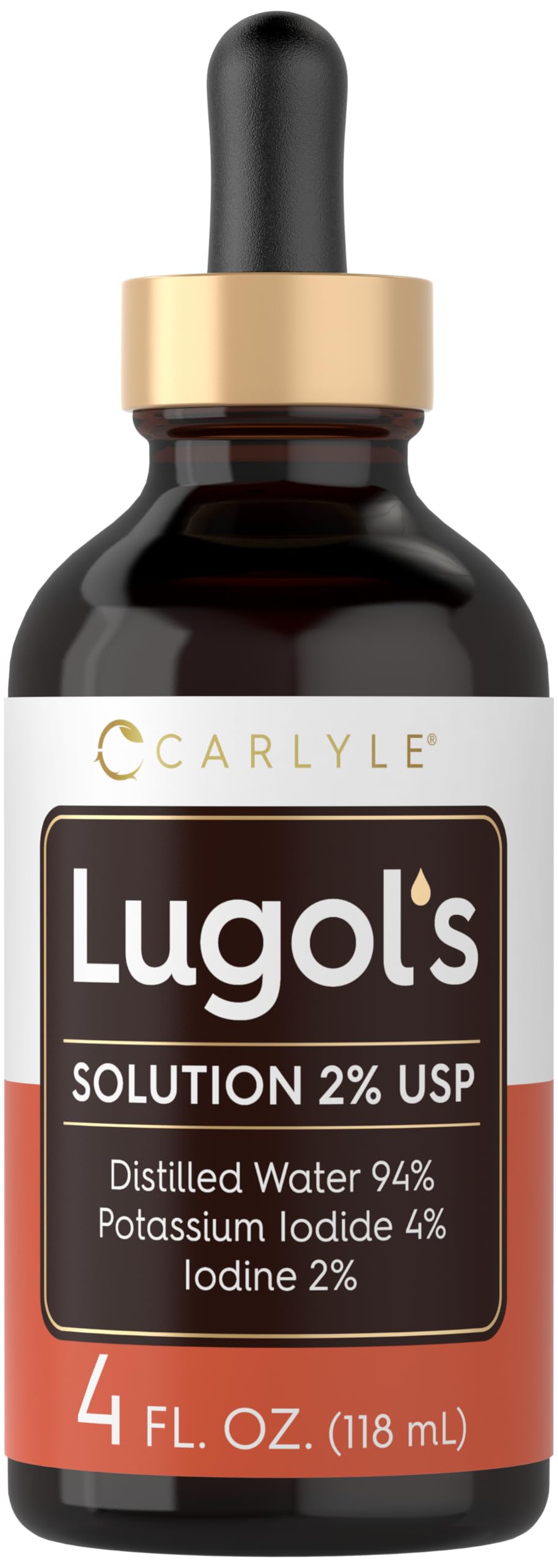 Carlyle Lugols Iodine 2% bottle with dropper