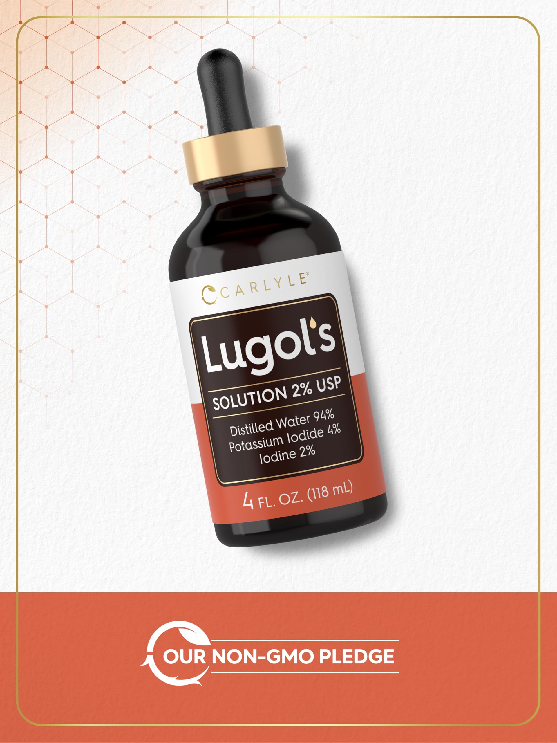 Carlyle Lugols Iodine 2% bottle beside packaging