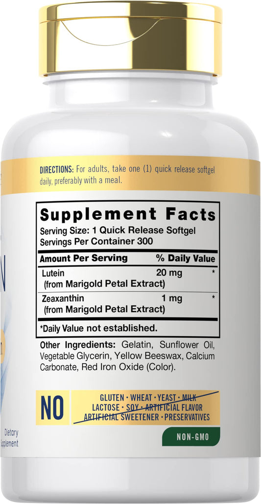 Bottle of Carlyle Lutein & Zeaxanthin 20mg 300 Softgels (Pack of 2)