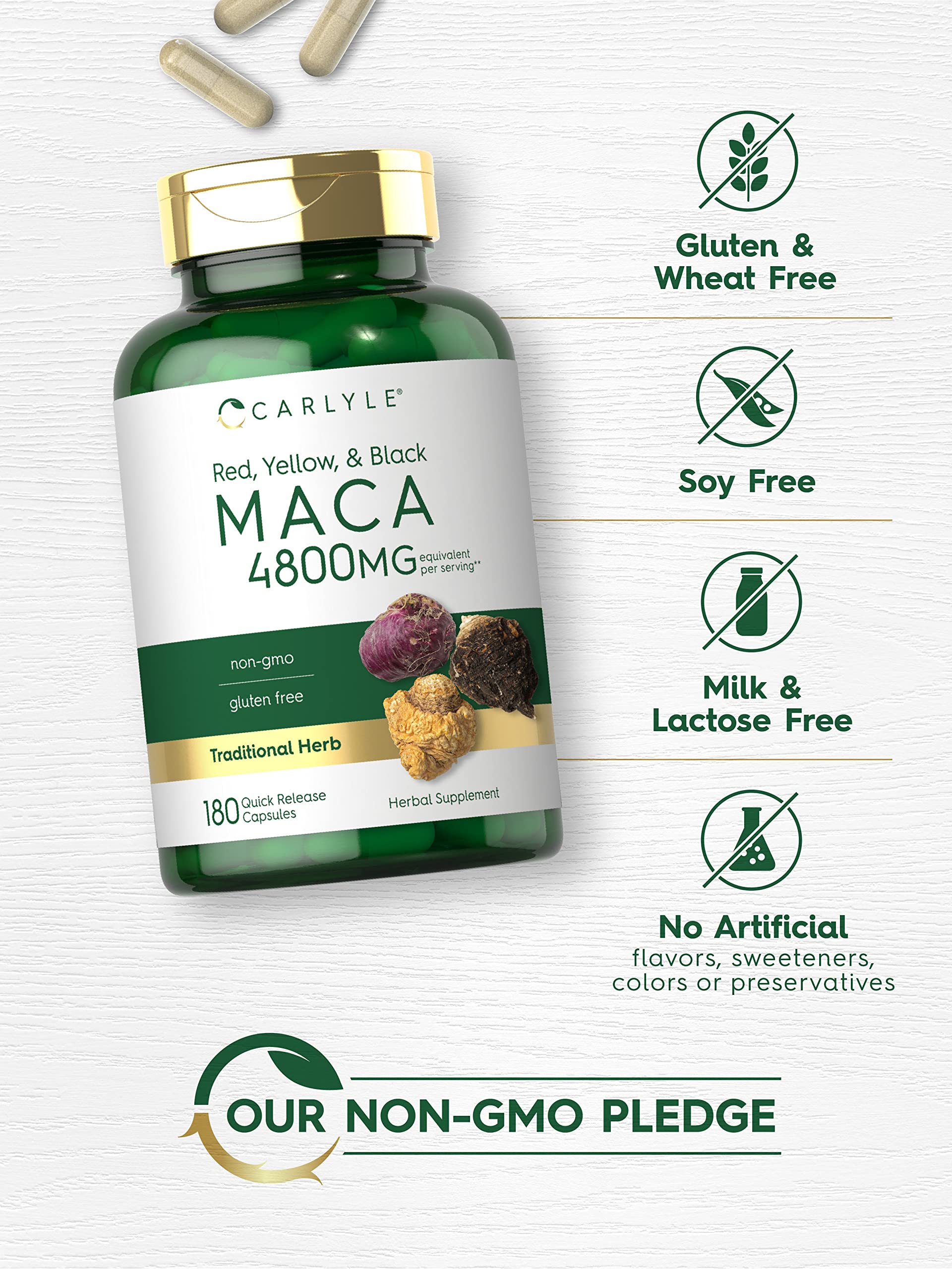 Carlyle Maca Root Capsules label close-up