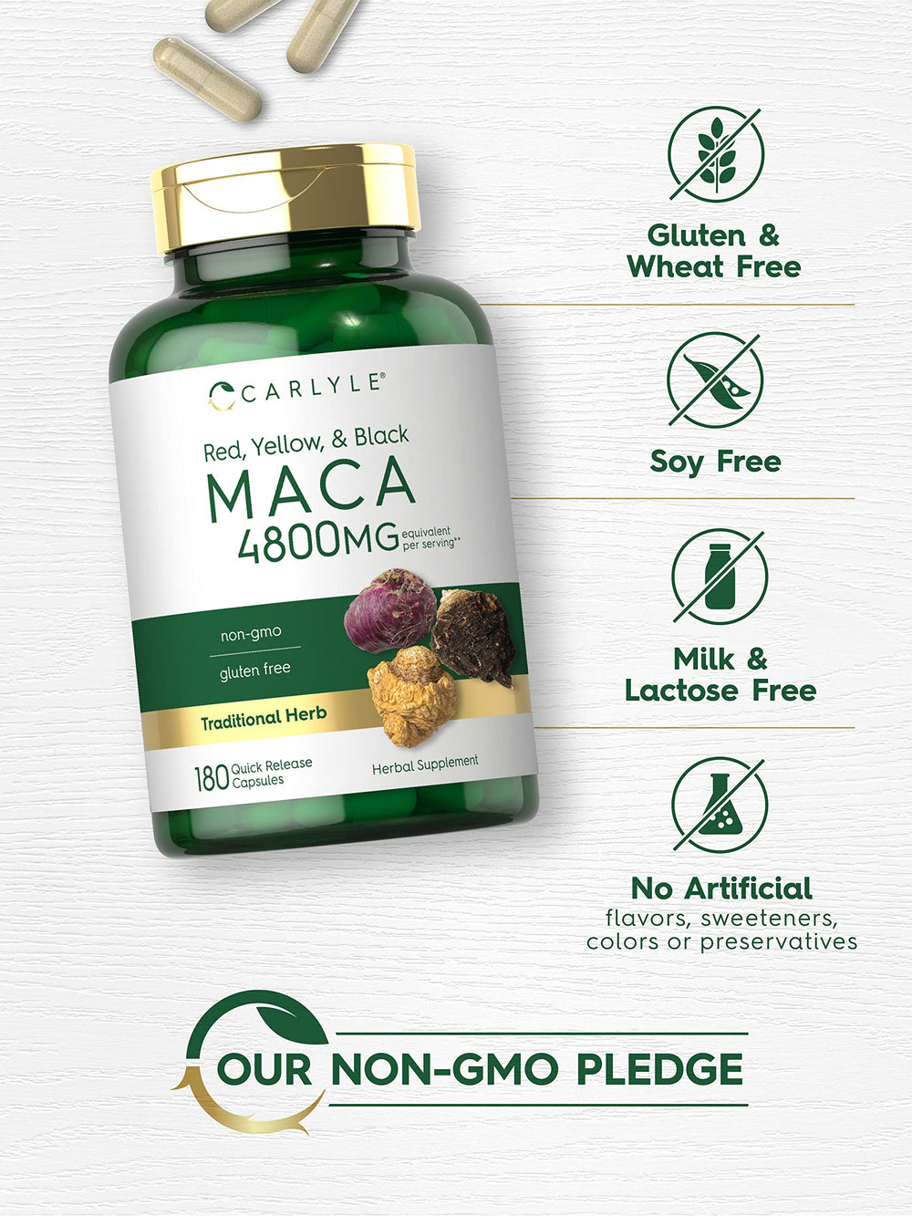 Carlyle Maca Root Capsules label close-up