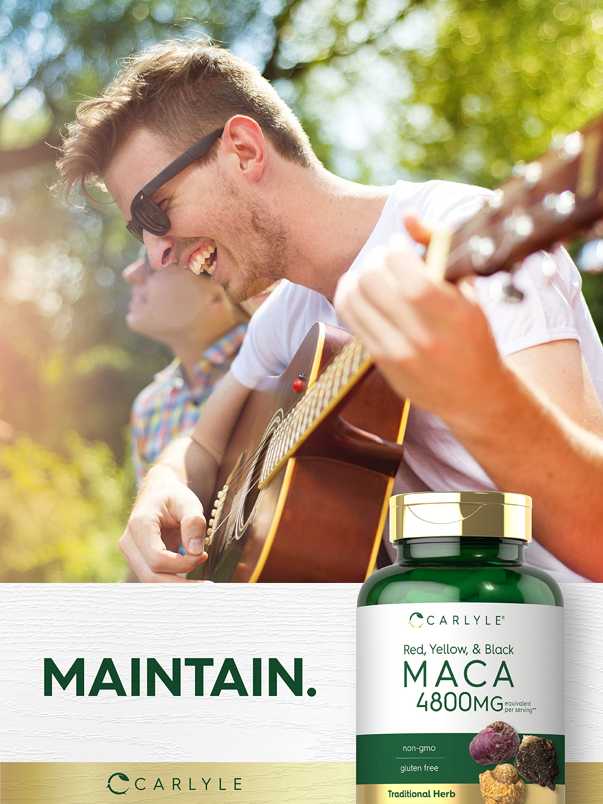 Front packaging of Carlyle Maca Root Capsules
