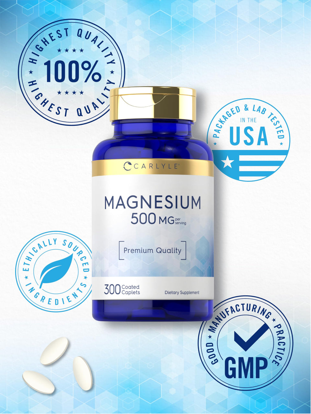 Carlyle logo on magnesium bottle label