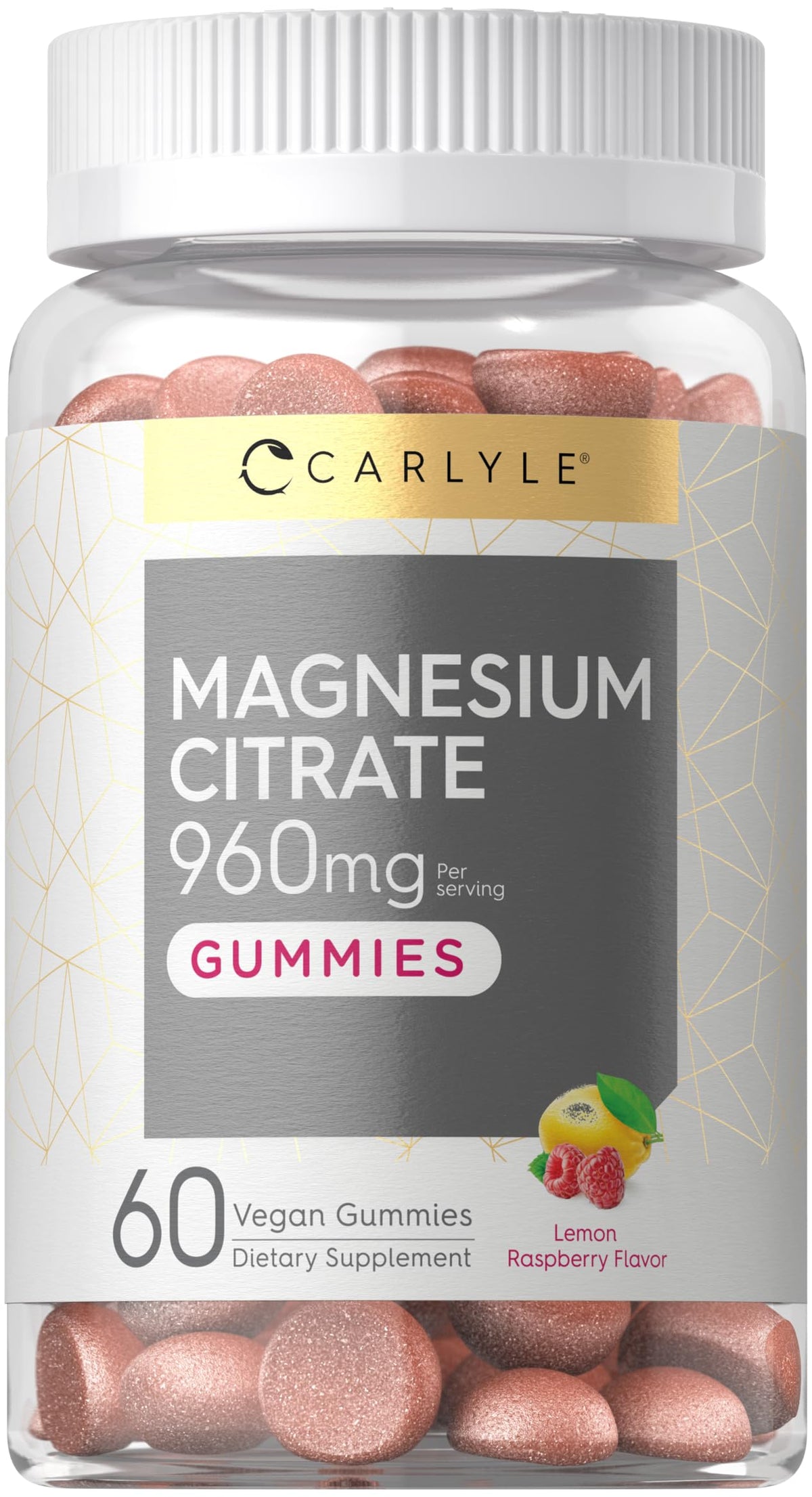 Carlyle Magnesium Citrate Gummies bottle with 60 count packaging